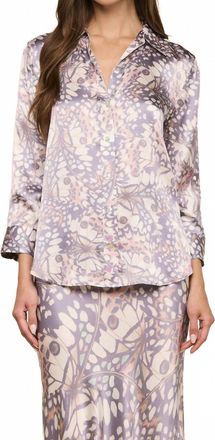 L'agence Dani Silk Blouse In Multi Small Butterfly Wing