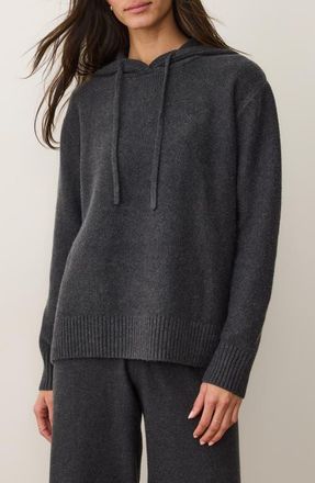 Marine Layer Chalet Cotton Blend Knit Hoodie in Charcoal at Nordstrom, Size Small