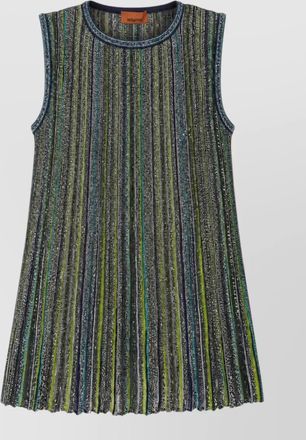 Missoni striped sleeveless metallic knit mini dress