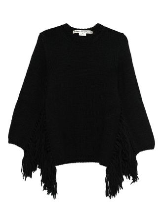 Comme Des Garçons fringed sweater - women - Wool - L - Black