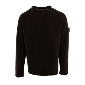 Stone Island Round-neck Knitwear, male, Brown, Size: 2XL Ghost Trui