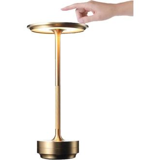 OEM L&aacute;mpara De Mesa Led Inal&aacute;mbrica De Metal, Color Dorado, Con Bater&iacute;a De 3000 Mah, Forma De I, Recargable, Resistente Al Agua, Con Control T&aacute;ctil, Ideal