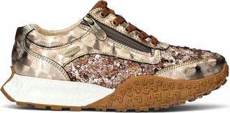 Laura Vita Laura Vita Dames Bloemengouden Leren Trainer Sneaker Schoenen - Evitao-03
