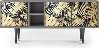 StoryZ Mueble de TV azul y amarillo 3 puertas L 150 cm