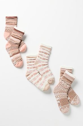 Muk Luks Tall Cozy Lounge Socks, Set of 3