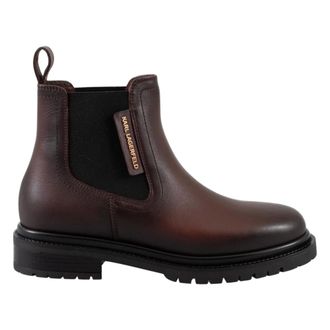 Karl Lagerfeld Schoenen, Dames, Bruin, 36 EU, Leer, Binky Enkel Gore