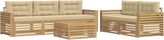 vidaXL Conjunto De Sof&aacute;s De Exterior 6 Uds. Y Beige Vidaxl