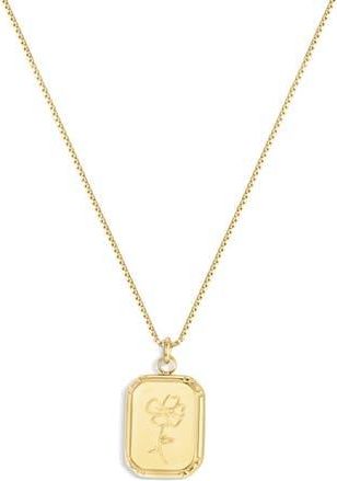 Set & Stones Audrey Birth Flower Pendant Necklace in Gold/august - Poppy at Nordstrom