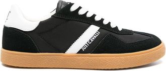 Just Cavalli panelled leather lace-up sneakers - women - Suede - 36 - Black