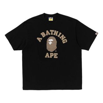 A Bathing Ape Sta Houndstooth College Relaxed Fit Tee Black 1K80-110-338-BLACK