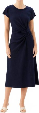 Fifteen Twenty Womens Aveline Side-Twist Midi Dress In Navy