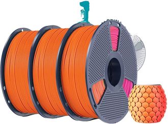 OEM Filamento Para Impresora 3d, Degradado Bicolor, Acabado Mate, Rojo Anaranjado