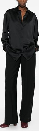 Moncler Womens Wool Blend Trousers - Black - Size EU 38 (Womens)