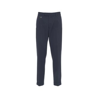 Paolo Pecora Suit Trousers, male, Blue, M, Blue Chino Trousers with Relaxed Fit