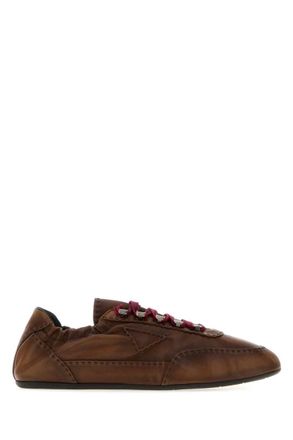 Prada Brown Leather Sneakers