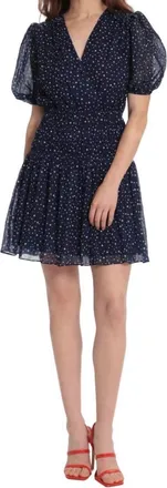 Donna Morgan Dot Mini Dress In Navy