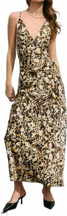 Dress Forum Abstract Animal Cross Back Maxi Dress In Champagne Cheetah