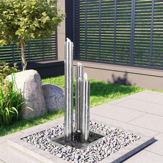 vidaXL Fuente De Jard&iacute;n De Acero Inoxidable Plateado 48x34x88 Cm Vidaxl