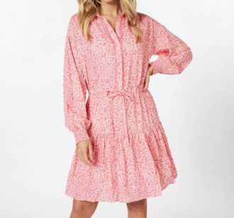 Esqualo Vonda Vibrant Vacay Dress In Pink