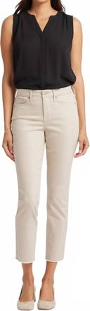 NYDJ Sheri Ankle Fray Hem Jean In Feather Tan