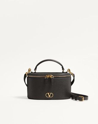Valentino Garavani Mini Vanity Bag Vlogo Signature In Vitello Granato Donna NERO UNI