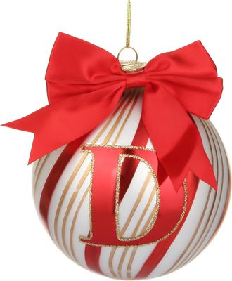 KASANOVA Pallina Natale con lettera D 10 cm Circus rosso