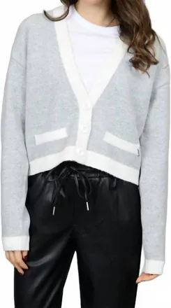RD Style Posy Long Sleeve Cardigan In Grey