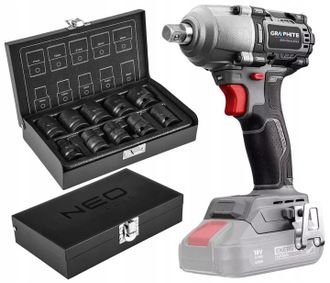 OEM Llave De Impacto Inal&aacute;mbrica Sin Escobillas De 450 Nm + Vasos De Impacto Neo 10-24