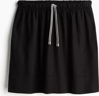 H&M Minijupe aus Leinenmischung - Schwarz
