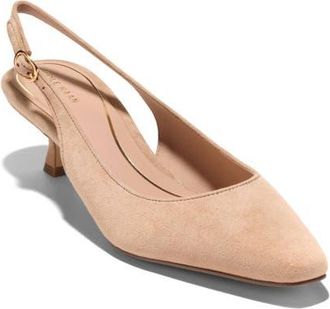 Cole Haan Tyldie Kitten Heel Slingback Pump in Tuscan Sand Suede at Nordstrom, Size 10.5