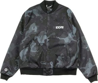 Octopus Camo Varsity Bomber Jacket Zwart - Heren - Bomber jackets - Veelkleurig - S - Jassen