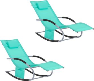 SoBuy 2x muebles de jardin mecedora silla tumbona de exterior reclinable
