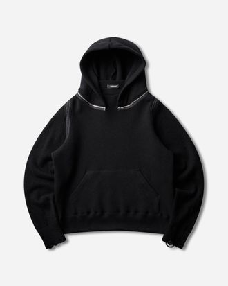 Undercover Men s Wool Zipped Hoodie Black