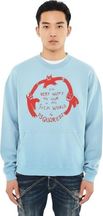 Dsquared2 Light Blue Graphic Sweatshirt