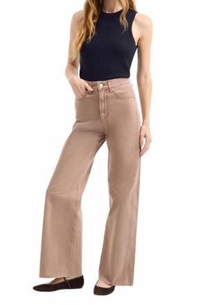 Veronica Beard Taylor Wide Leg Jean In Tan Sierra
