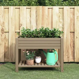 vidaXL Jardinera Alta Polipropileno Marr&oacute;n Claro 110x45x79 Cm Vidaxl