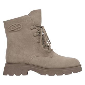 Estro & Luminara Genuine Velour Ankle Boots - female - Estro - Lace-up Boots - Beige - 3 UK - Shoes