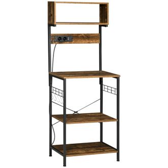 HOMCOM Estanter&iacute;a de cocina 60x42x153 cm marr&oacute;n r&uacute;stico