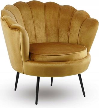 OEM Sill&oacute;n De Sal&oacute;n Curry Grande Patas De Metal Negro Tapizado