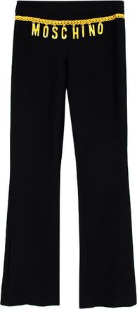 Moschino Couture Black Chain Print Trousers Size XS