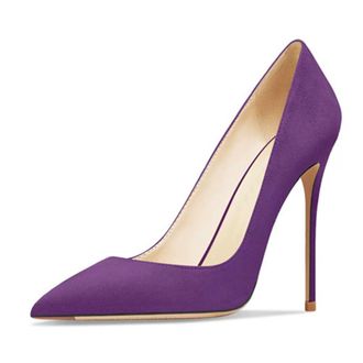 Generic Qynthra Womens Pointed Toe Stiletto High Heels Suede Slip On Pumps Dress Court Shoes for Party Clubbing & Night Out Sexy Elegant 10CM Heel Fashion Des