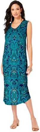 Roaman's Roll Tab Jacket Dress in Navy Swirly Paisley at Nordstrom, Size 32