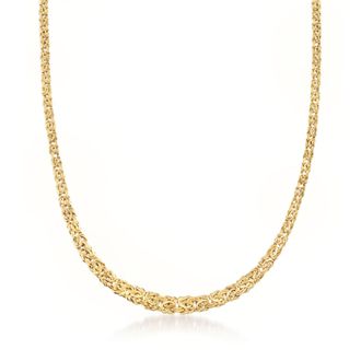 Ross-Simons 14kt Yellow Gold Graduated Byzantine Necklace