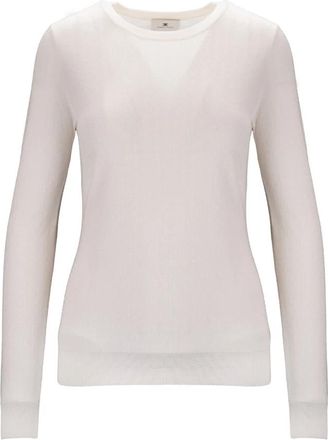 Elisabetta Franchi Trui met lange mouwen - Dames - Sweatshirts - Wit - 2XL - Wol - Hoodies & sweatvesten