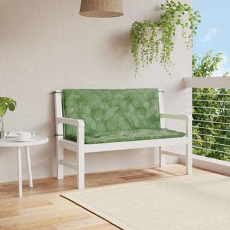 vidaXL Cuscini Panca Giardino 2 pz Motivo a Foglie 120x50x7 cm Tessuto - Vidaxl