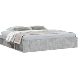 vidaXL Estructura de cama gris hormigón 200x200 cm vidaXL