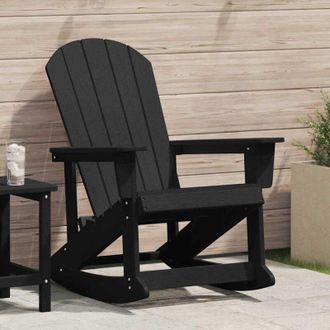 vidaXL Silla Mecedora Adirondack Negro 73.5 X 92 X 90cm Pl&aacute;stico Vidaxl