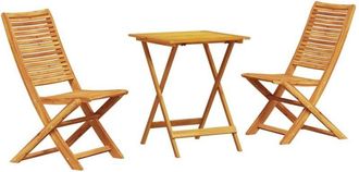 vidaXL Conjunto De Bistro Plegable 3 Pcs Marr&oacute;n Vidaxl