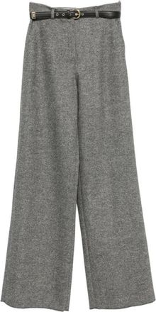 Max Mara Wide Broeken - Dames - Wijde Broeken - Grijs - L - Broeken