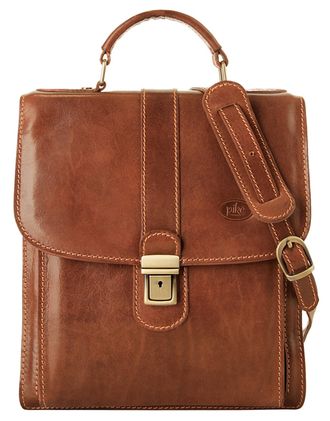 Pik&eacute; Umh&auml;ngetasche PIK&Eacute;, Herren, Gr. B/H/T: 29cm x 24cm x 10cm onesize, braun, Leder, used, Taschen Umh&auml;ngetasche, echt Leder, Made in Italy